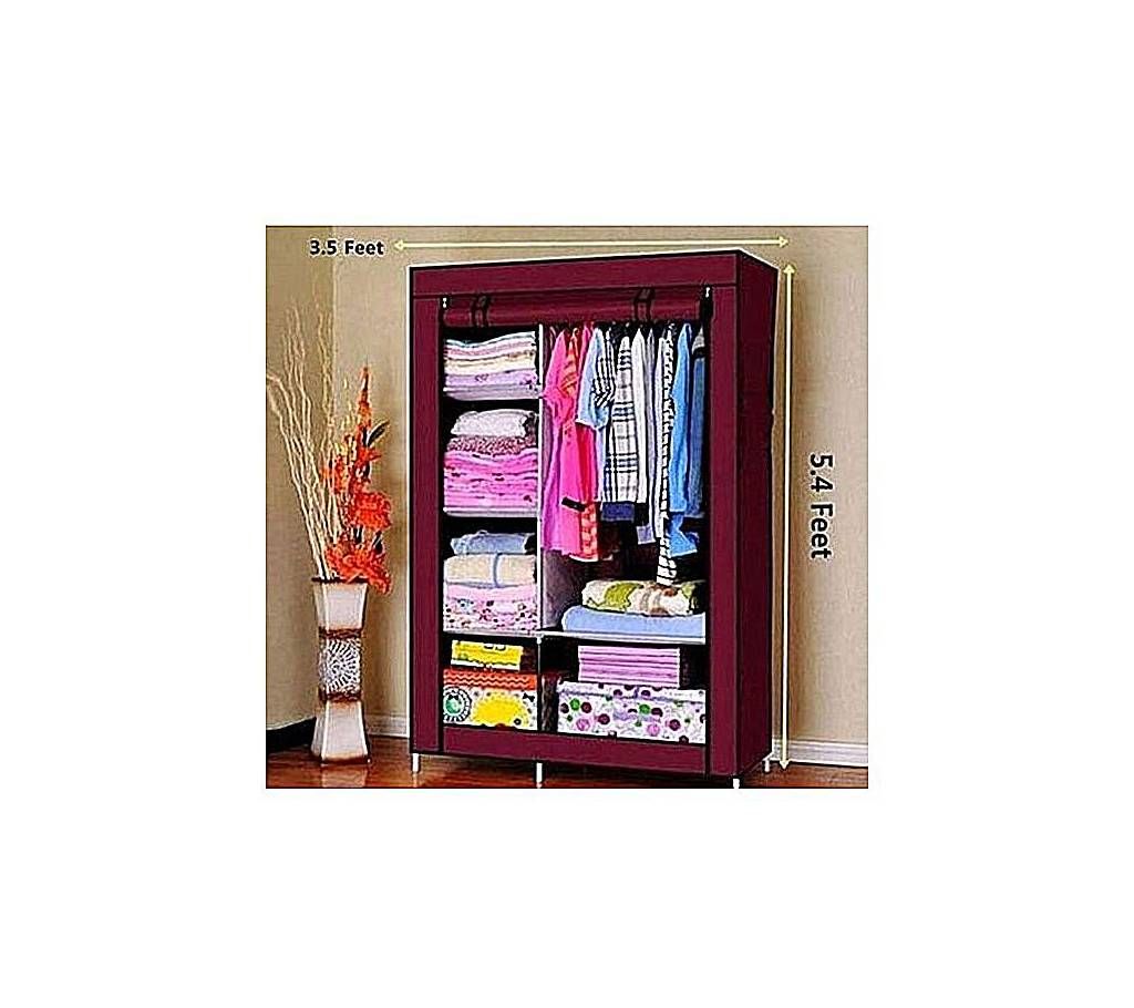  HCX Wardrobe Closet Storage Organizer Clothes Rack - Dark Maroon