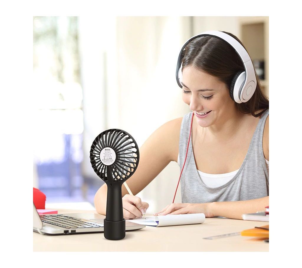 Baseus Protable 3-Speed Mini USB Rechargeable Fan-black