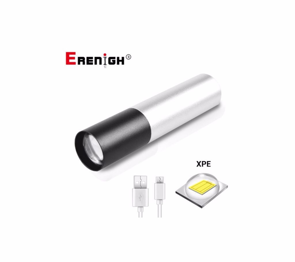 Mini Rechargable Waterproof  Stylish Zoom  3 Lighting Mode LED Flashlight