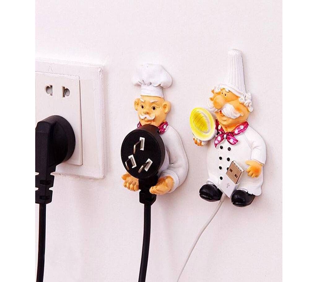 Cartoon Cook Fat Chef Mobile Power Cable Plug Hook