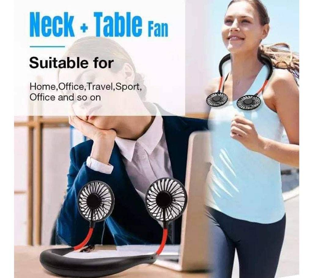 Neck Fan Portable Rechargeable, Hand-Free Tiny Fan With USB - 3 Speed Wearable Adjustable Fan, Personal Electric Cooling Fan For Travel Camping Outdoor Quiet Operation
