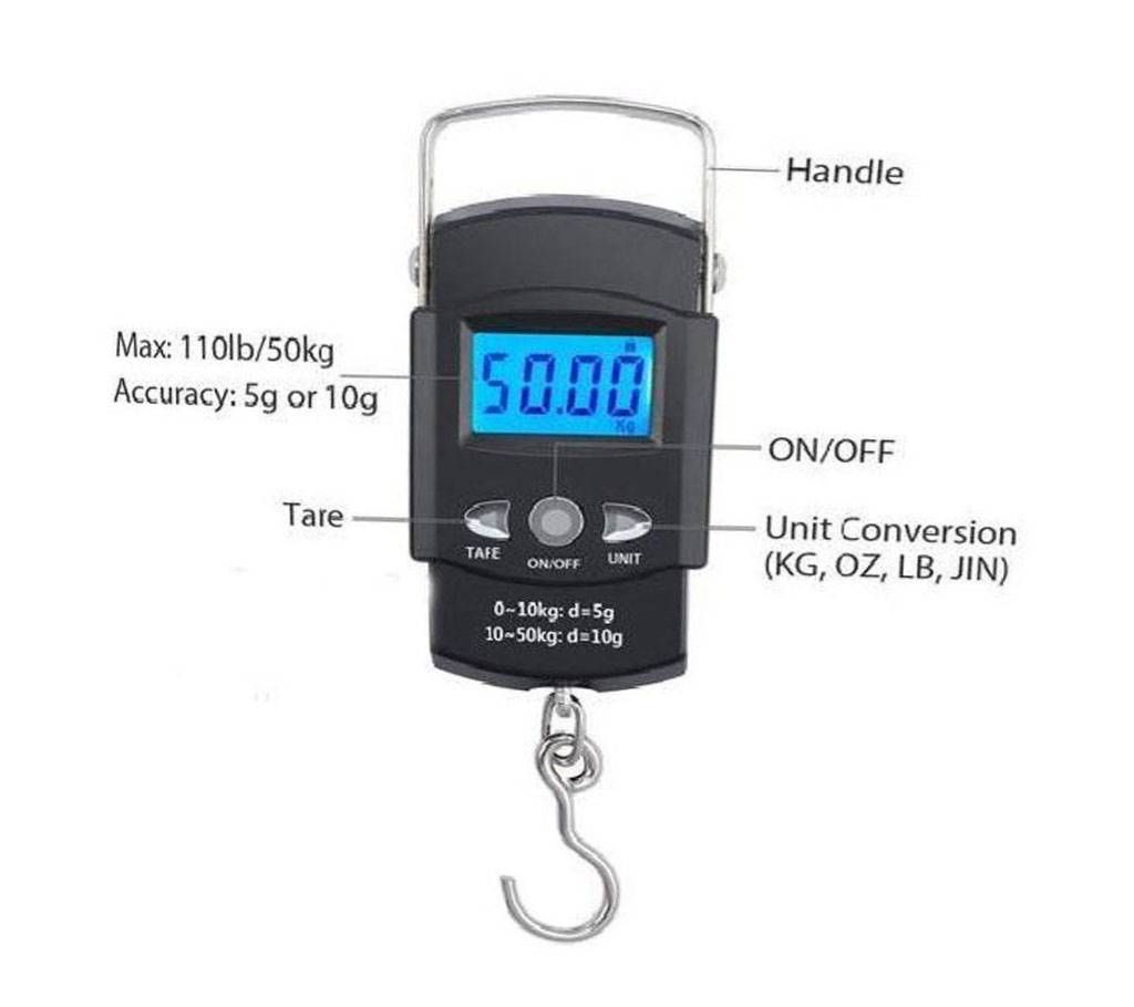 50kg Best Weight Scale Small Digital Portable Weighing Best Hand Held Big Fish Scales