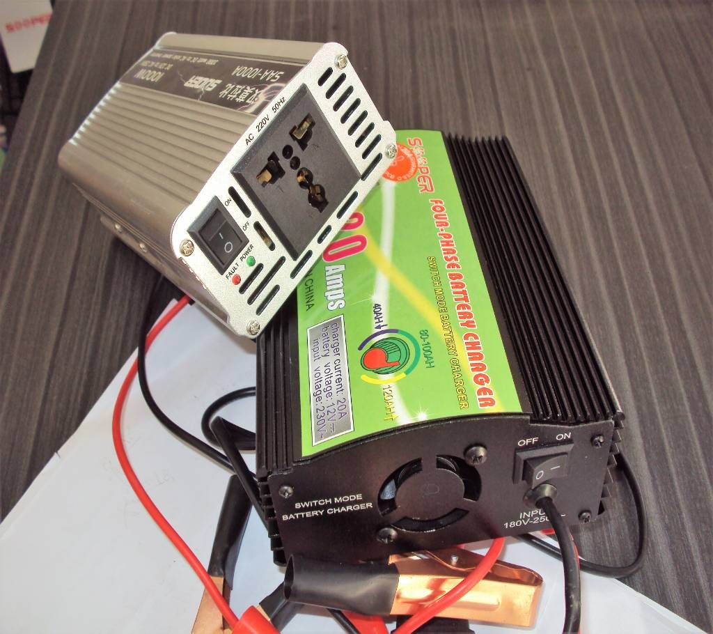 Power Inverter/IPS-600Watt & Battery Charger-20Amp Set