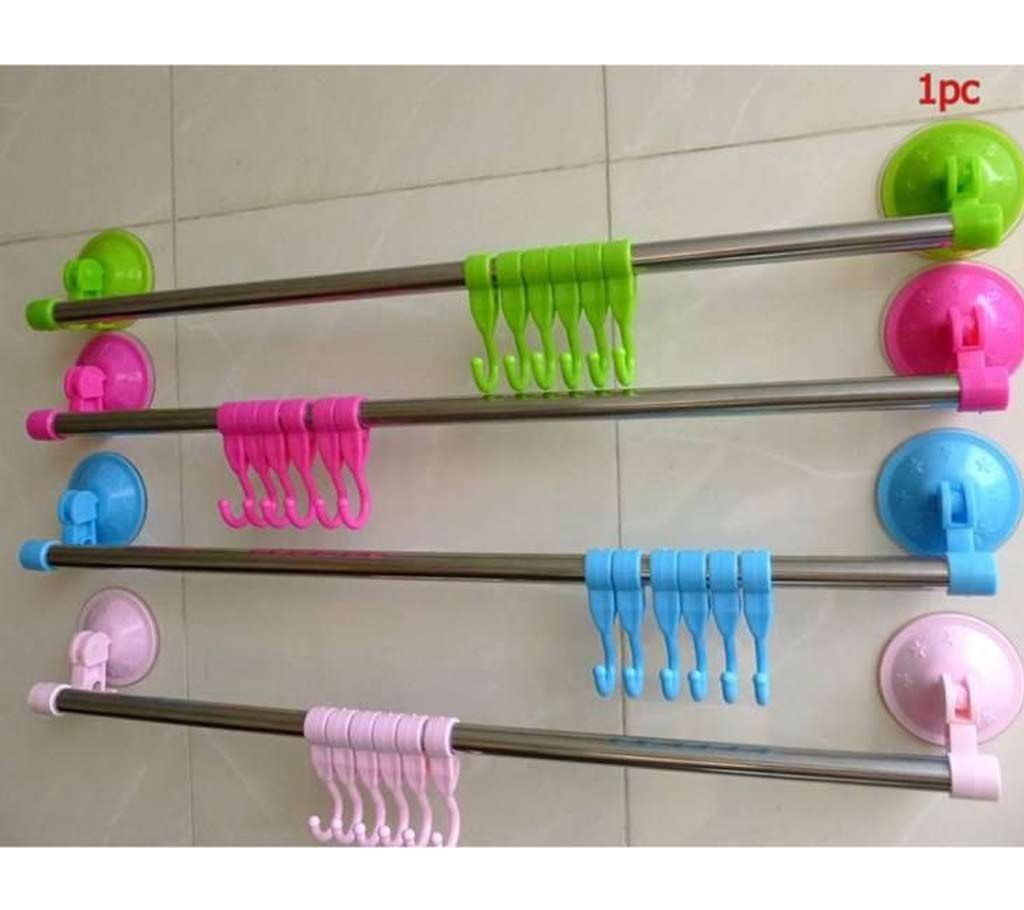 Bathroom Wall Folding Corner Towel Rack with hook (1 pc)