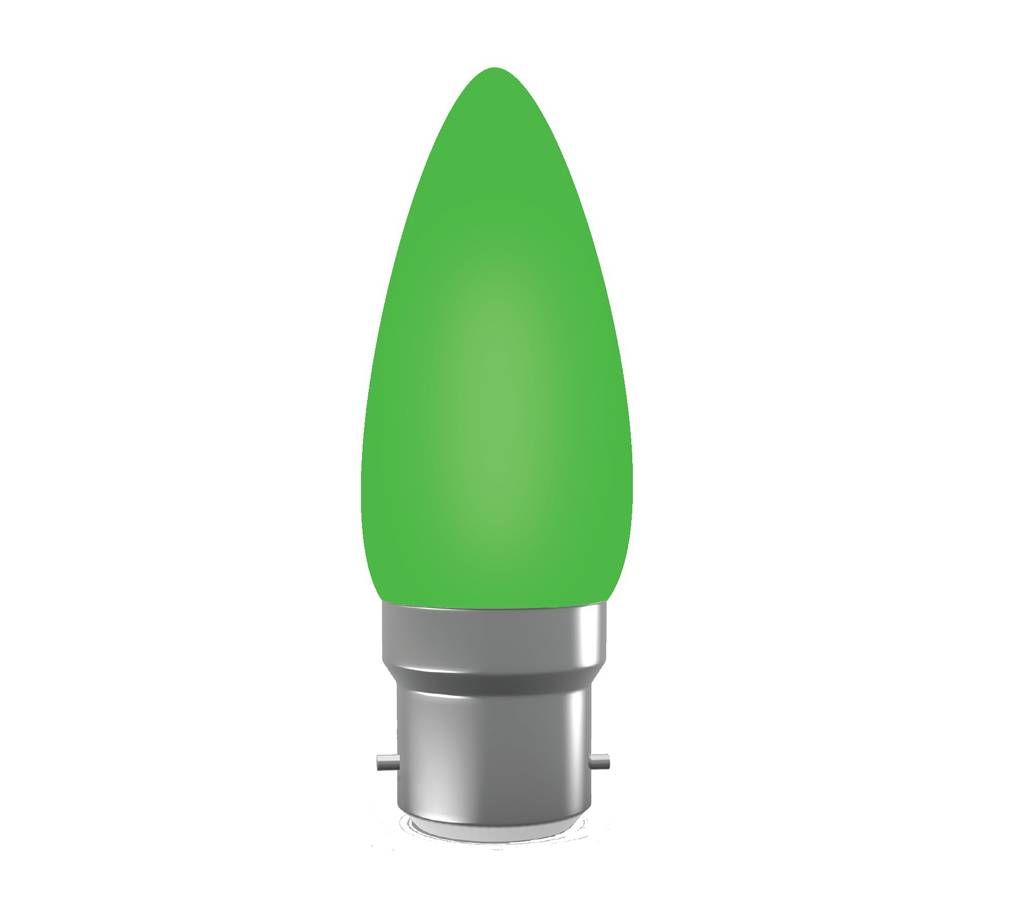 Super Star AC LED 0.5W GREEN B-22 COLORLUX CANDLE