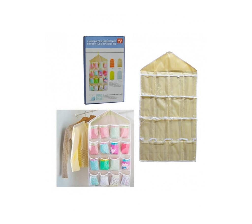 candy color wardrobe wall mounted 16 grid storage bag