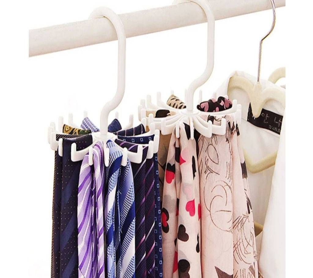 Scarf Hanger Tie Belt Hanger Drying Rack Laundry Hanger Clothes Holder Wardrobe Organizer Rack ABS Rotating Home Storage