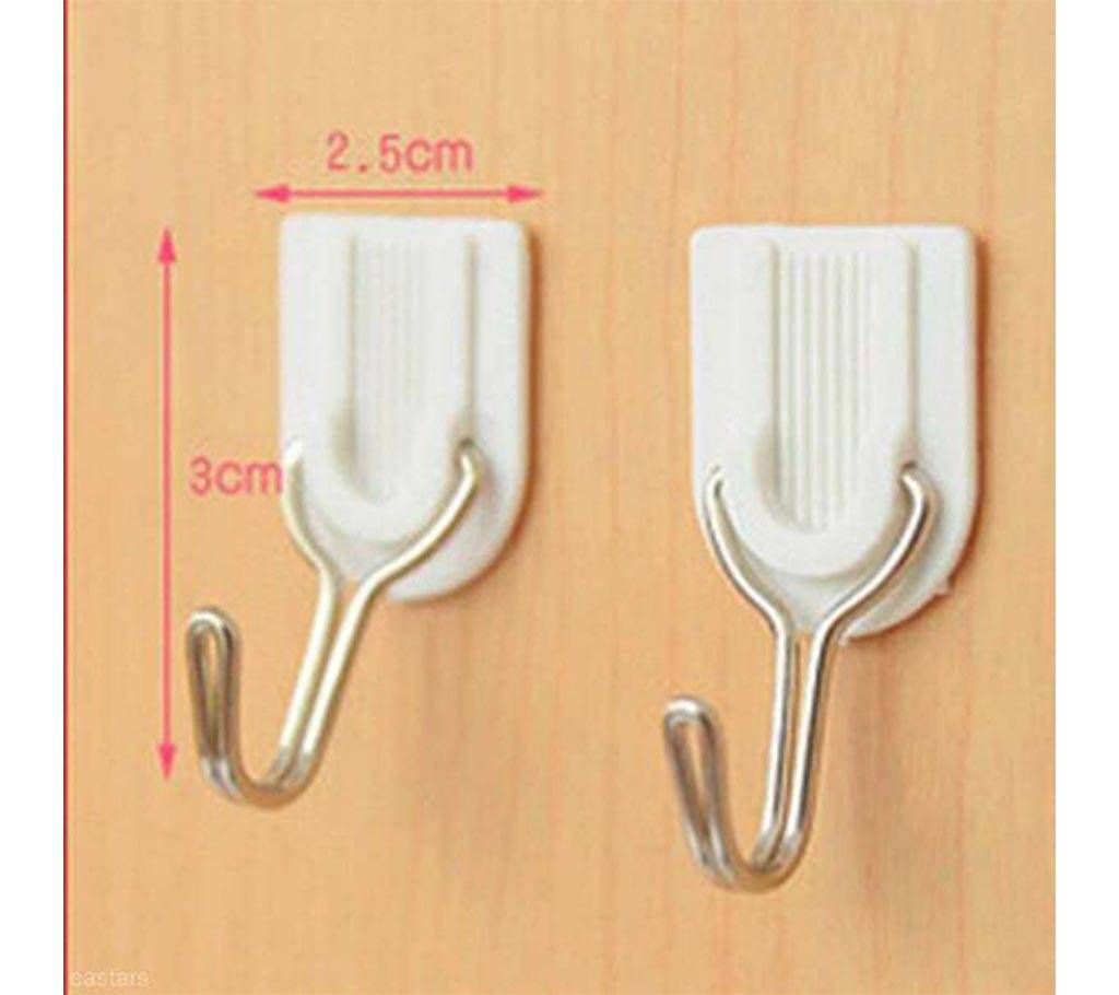 6pcs Blanc Auto-Puissant Plastique Support Crochet