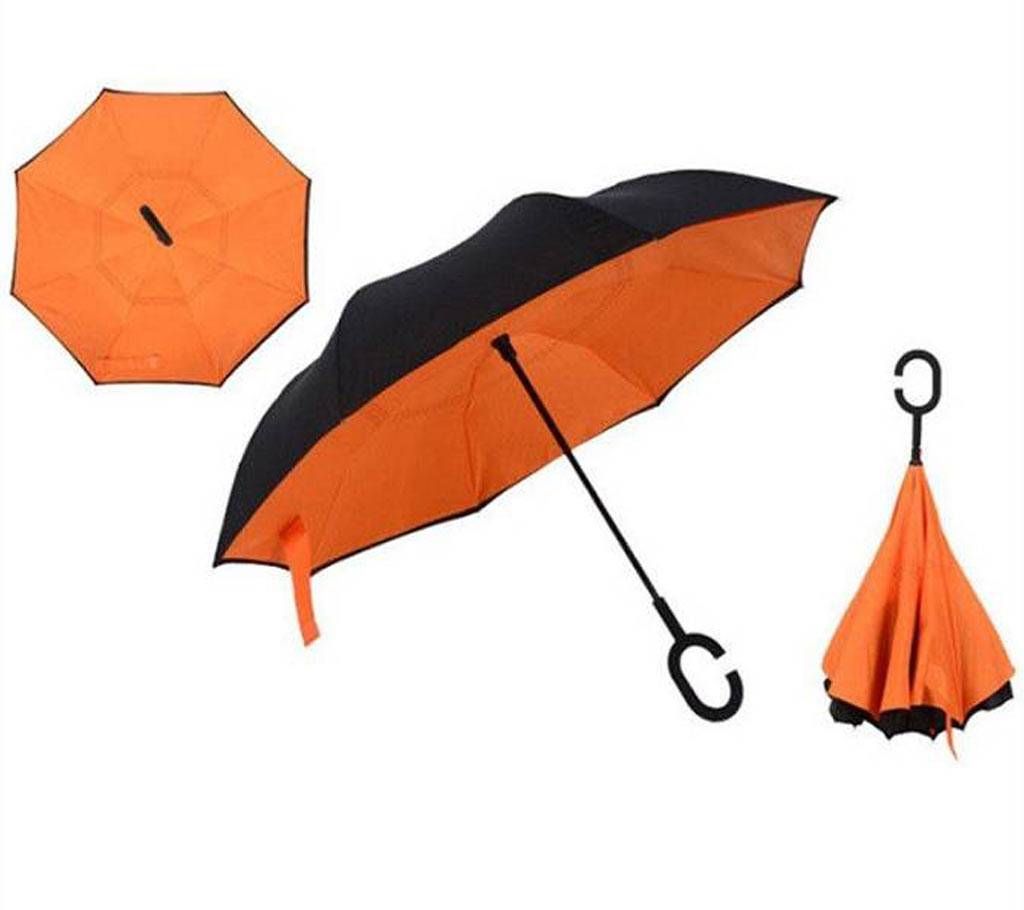 Windproof Inverted Umbrella - Orange
