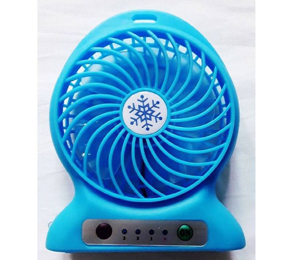 Portable Mini USB Rechargeable Desktop Fan - Blue