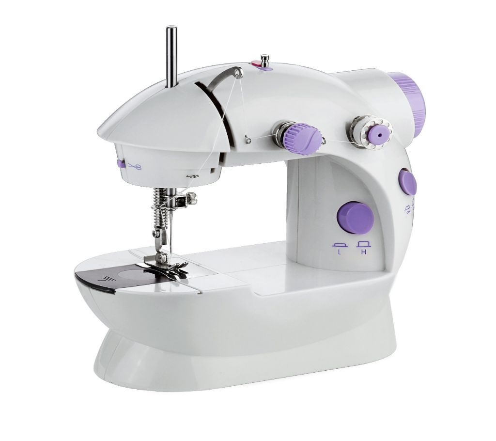 Mini Sewing Machine With Foot Pedal and Adapter - White