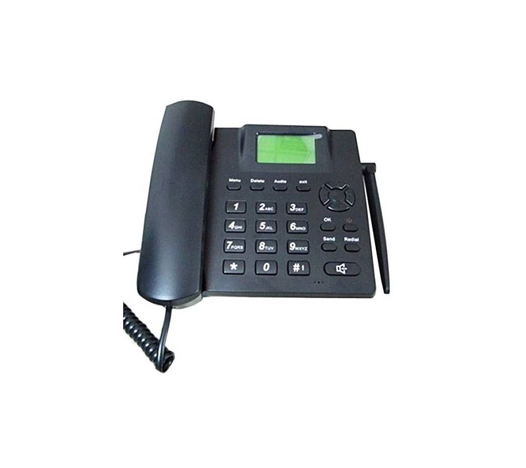 Dual SIM Supported GSM Cordless Landphone - Black