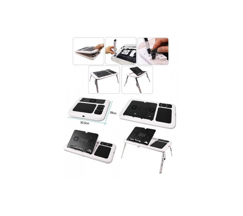 Portable Laptop Stand Foldable E-Table With 2 USB Cooling Fans