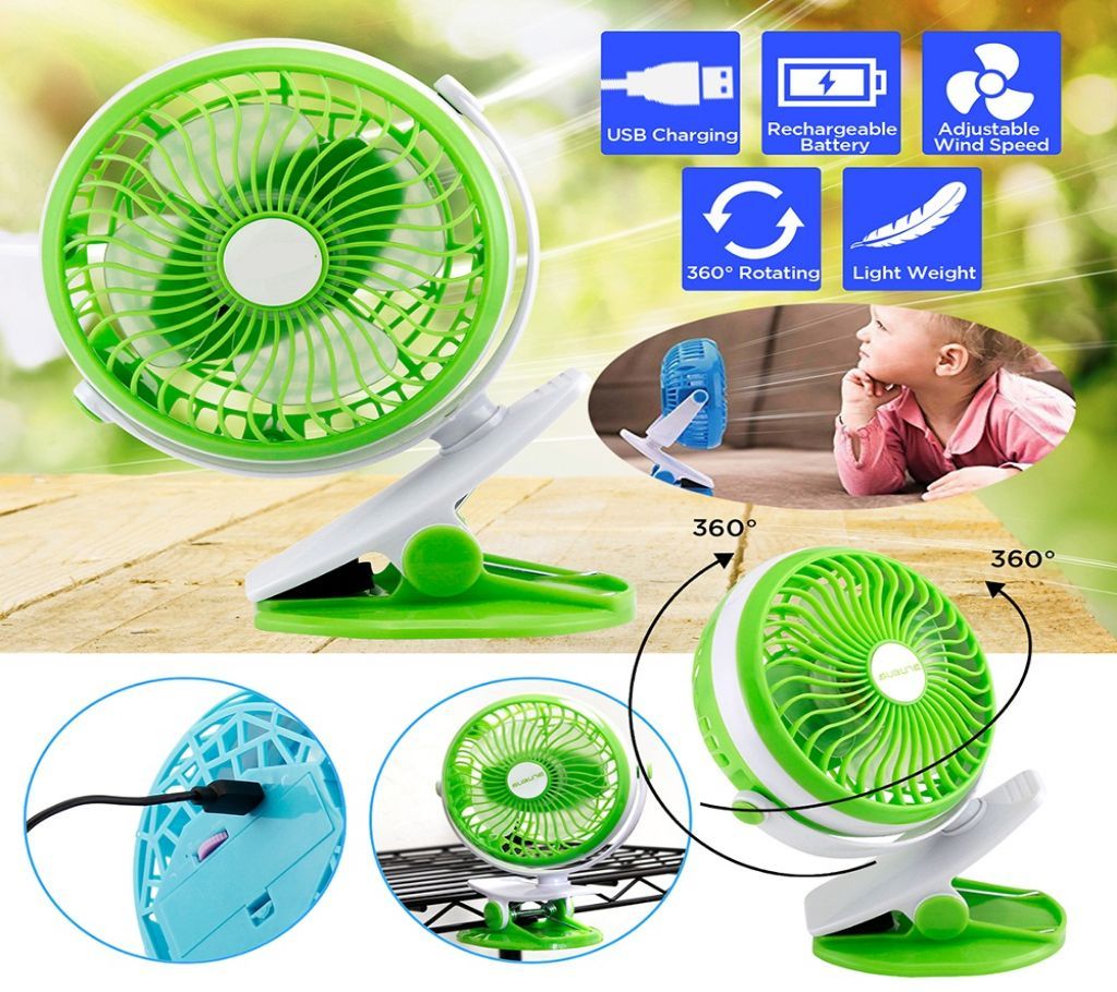 Portable Fan Rechargeable USB Clip Fan with 18650 Lithium Battery ML-F168