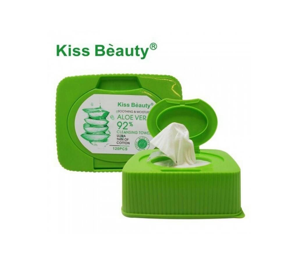 kiss beauty aloe vera 92 cleansing towel