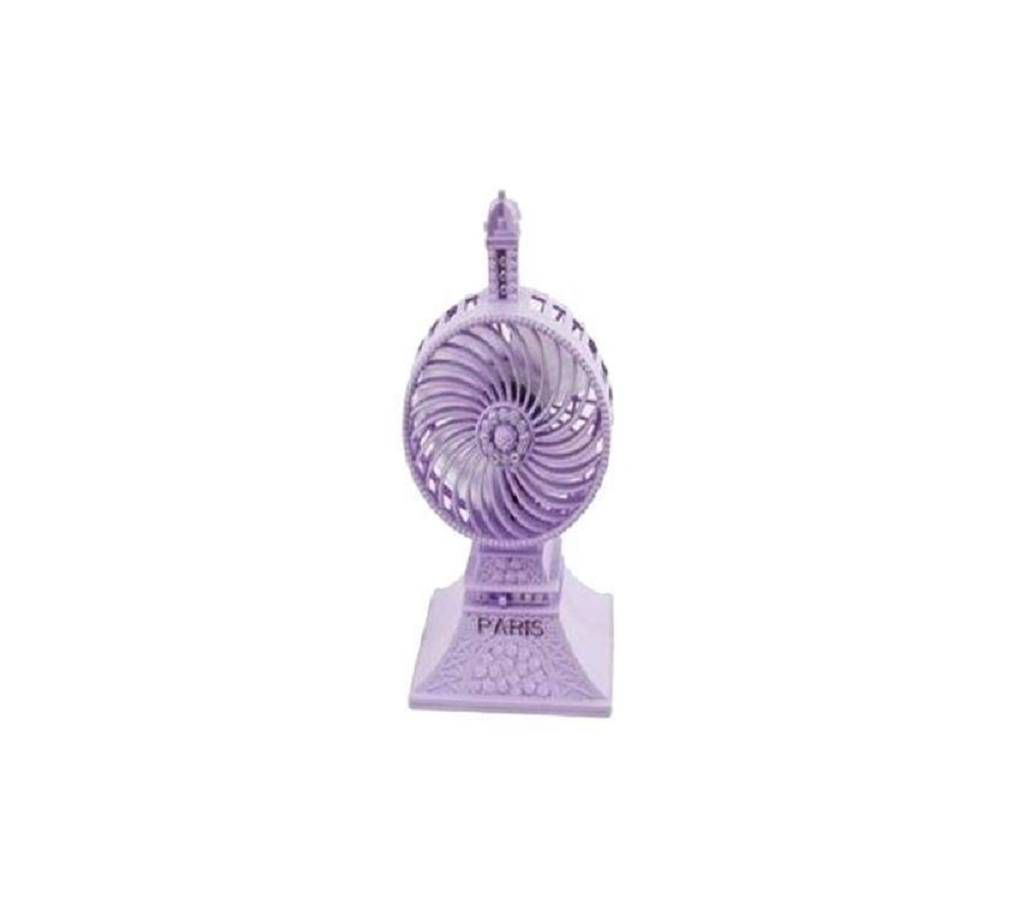Eiffel Tower Shaped Mini Desktop USB Fan - Violet