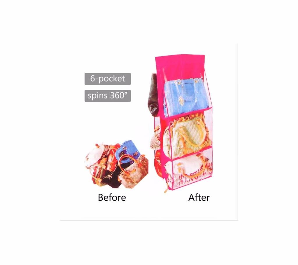 6 Pockets Hanging handbag organizer