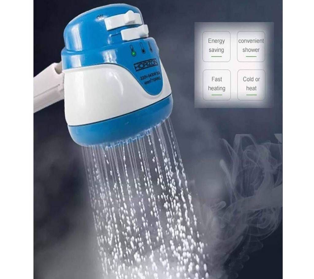 Electric Instant Hot Water Shower - White and blue