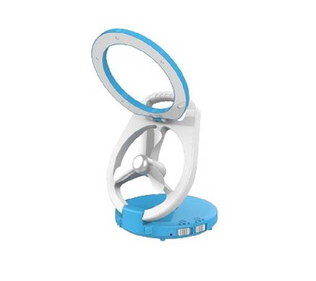 JIACE 2 in 1 Rechargeable Angle adjustable Folding Light Fan