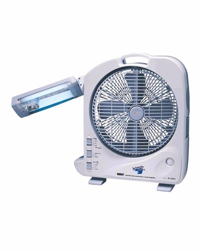 12" Dual Battery Rechargeable Fan With Light 