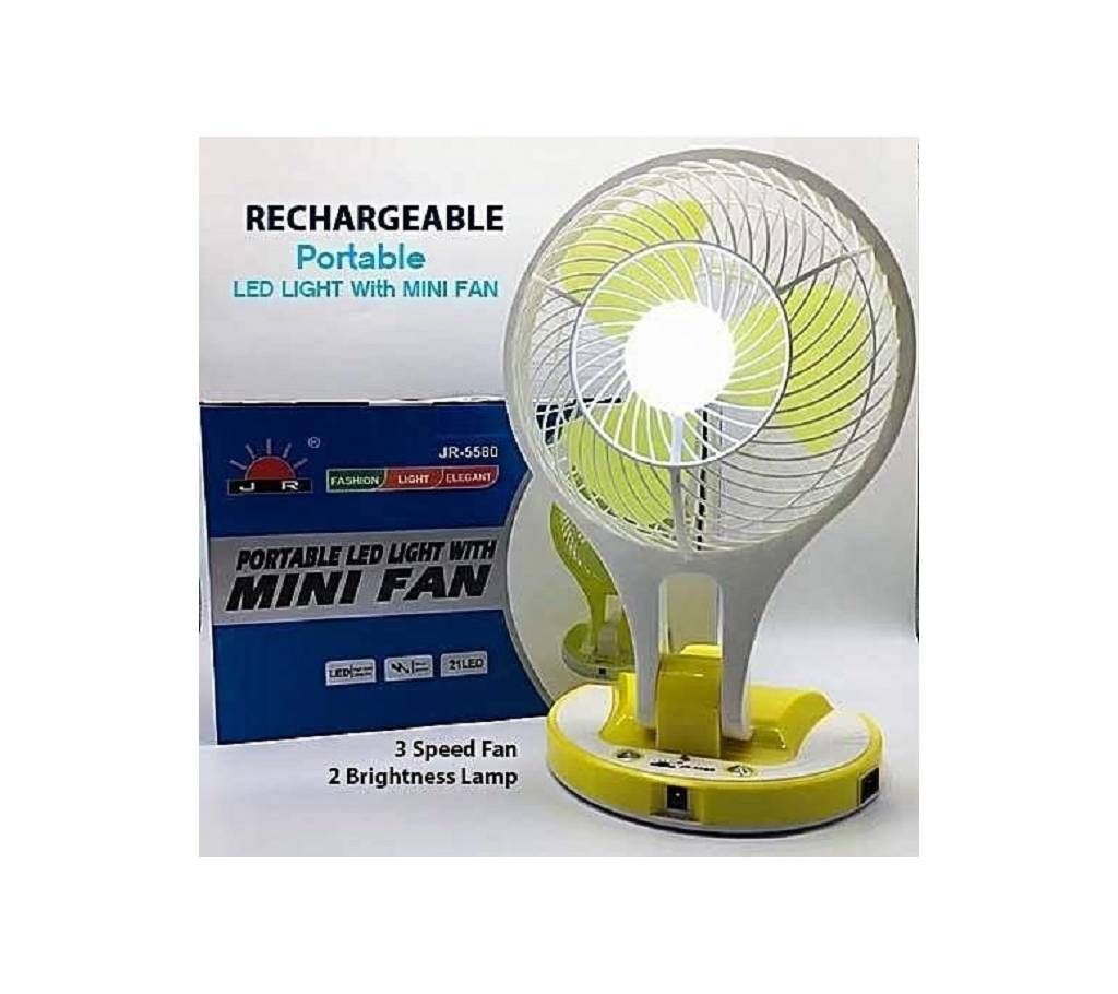 Portable LED Light With Mini Fan Rechargeable