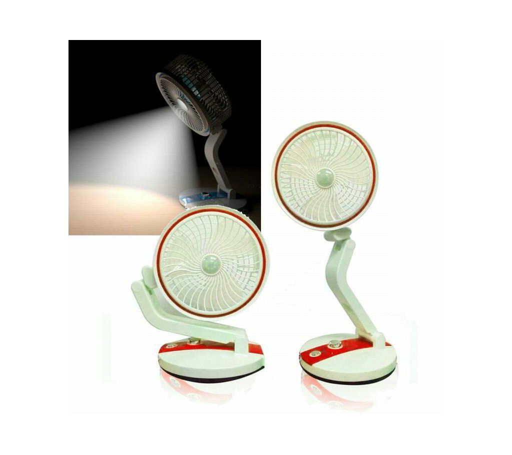 2 in 1 rechargeable table fan with light