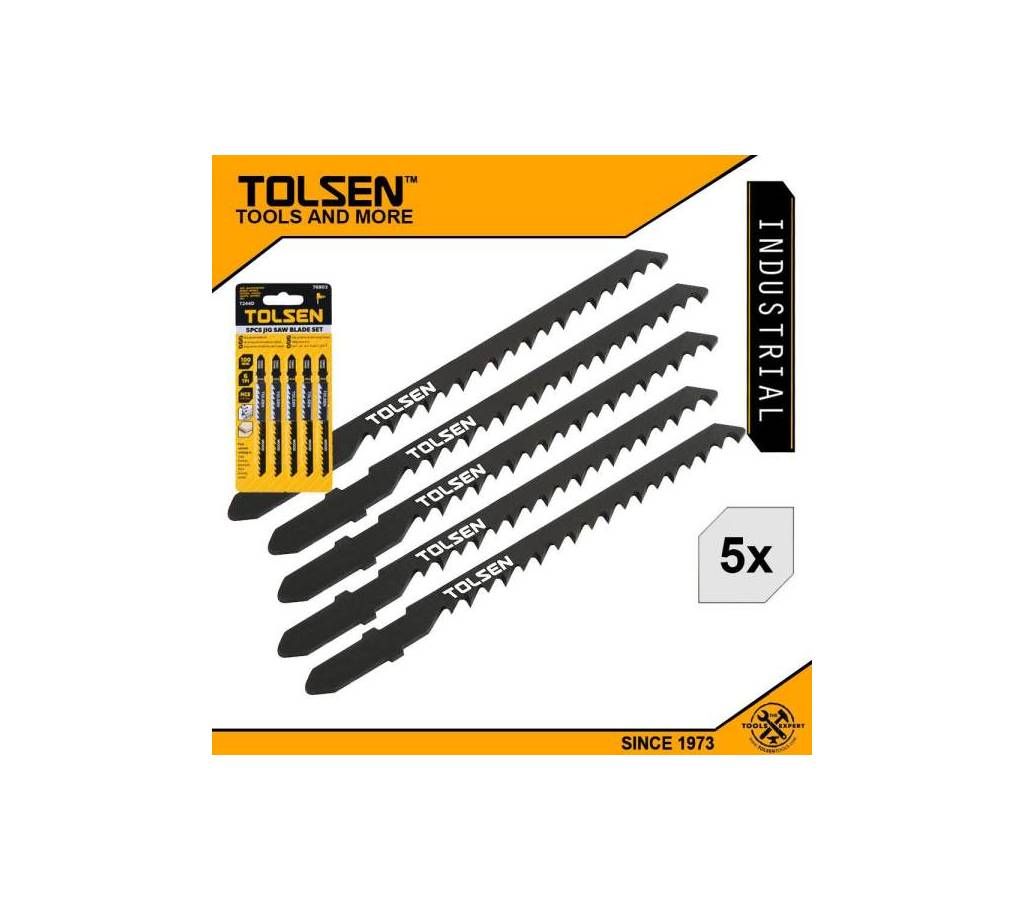 TOLSEN 5pcs Jigsaw Blades Set (100mm 6 TPI) T244D (Wood) Industrial 76803