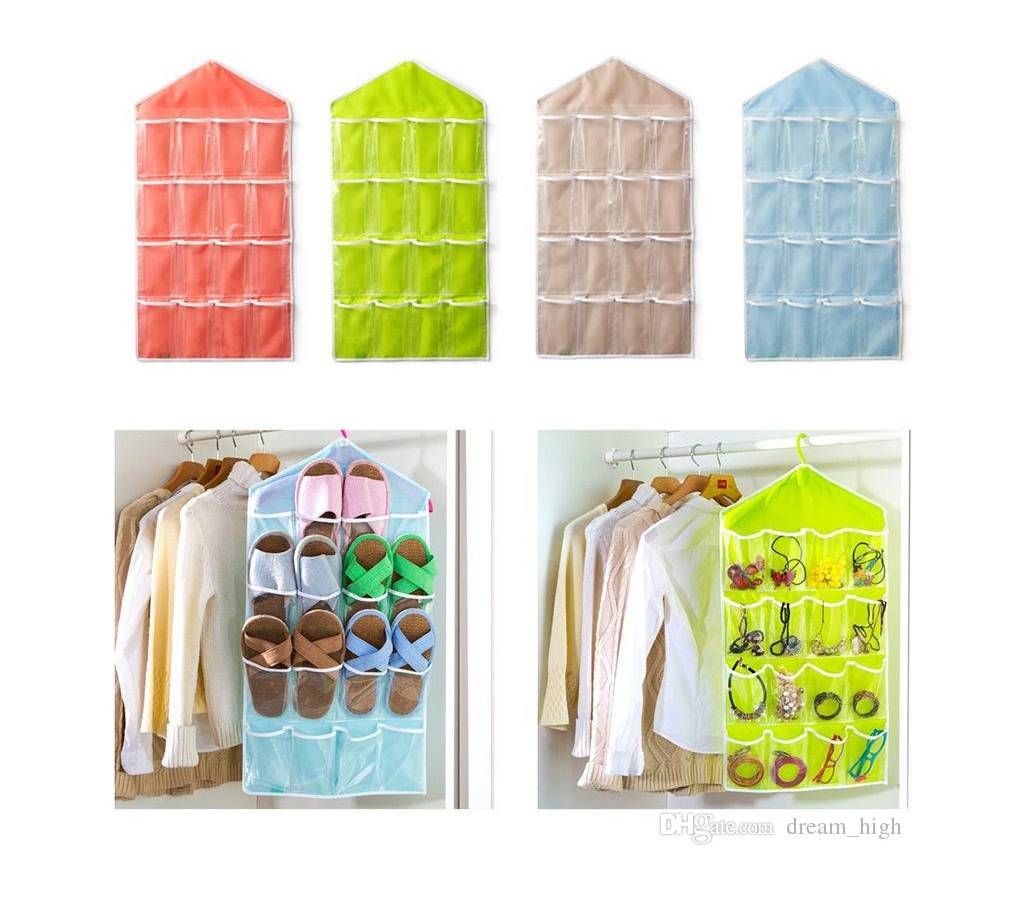 Hanging Case for 16 wardrobes - Candy color wardrobe wall