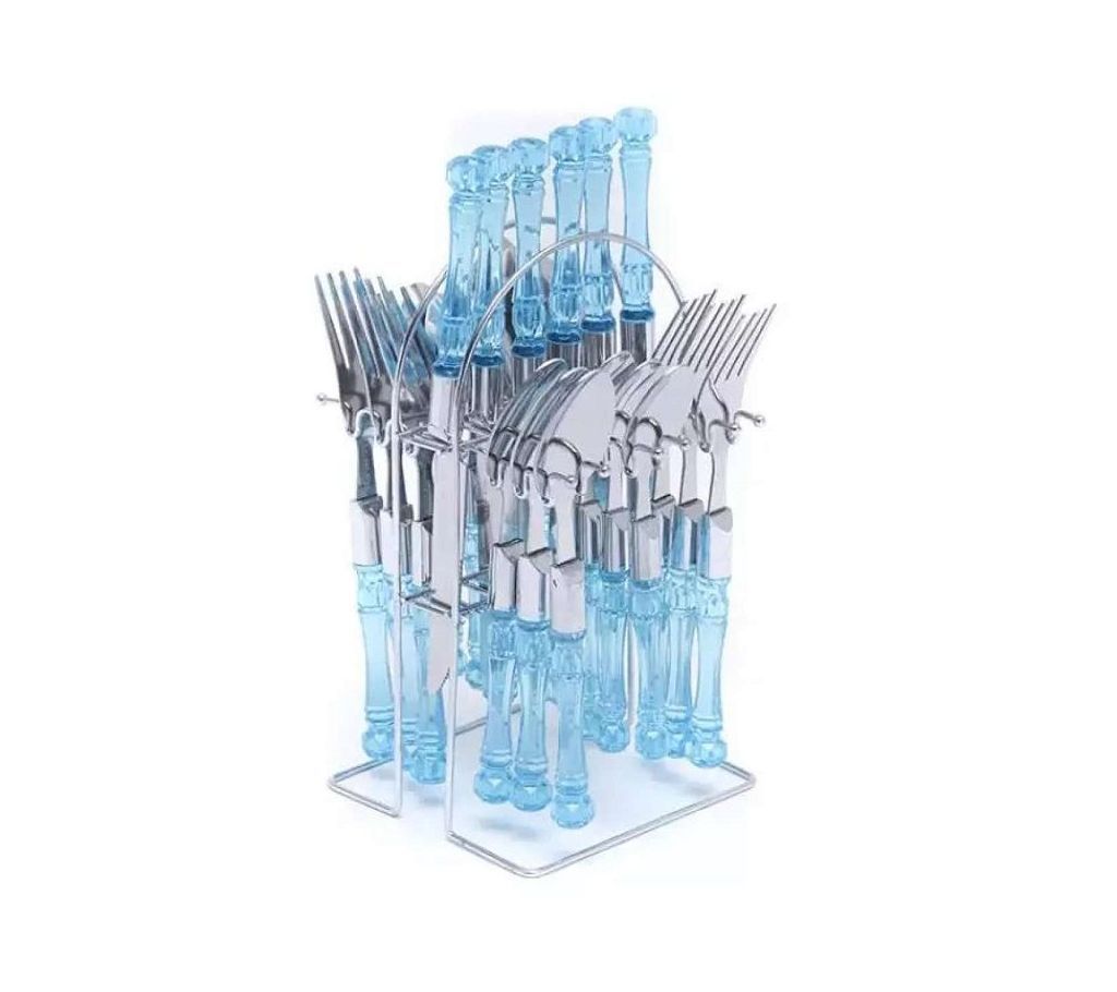 24 Pcs Dinner Fork Spoon Knife Cutlery Set