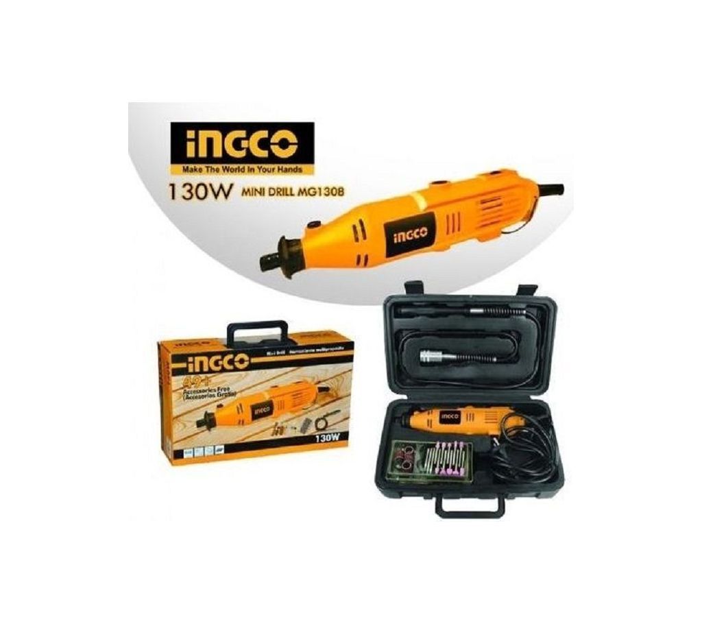 Ingco Mini Drill/Grinder 130W with 52pcs Accessories MG1308