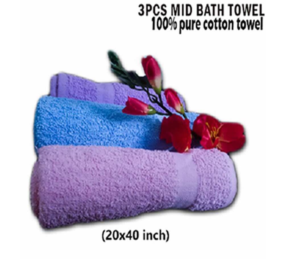 100 % Premium Quality Bath Towel Purple-3Pcs 