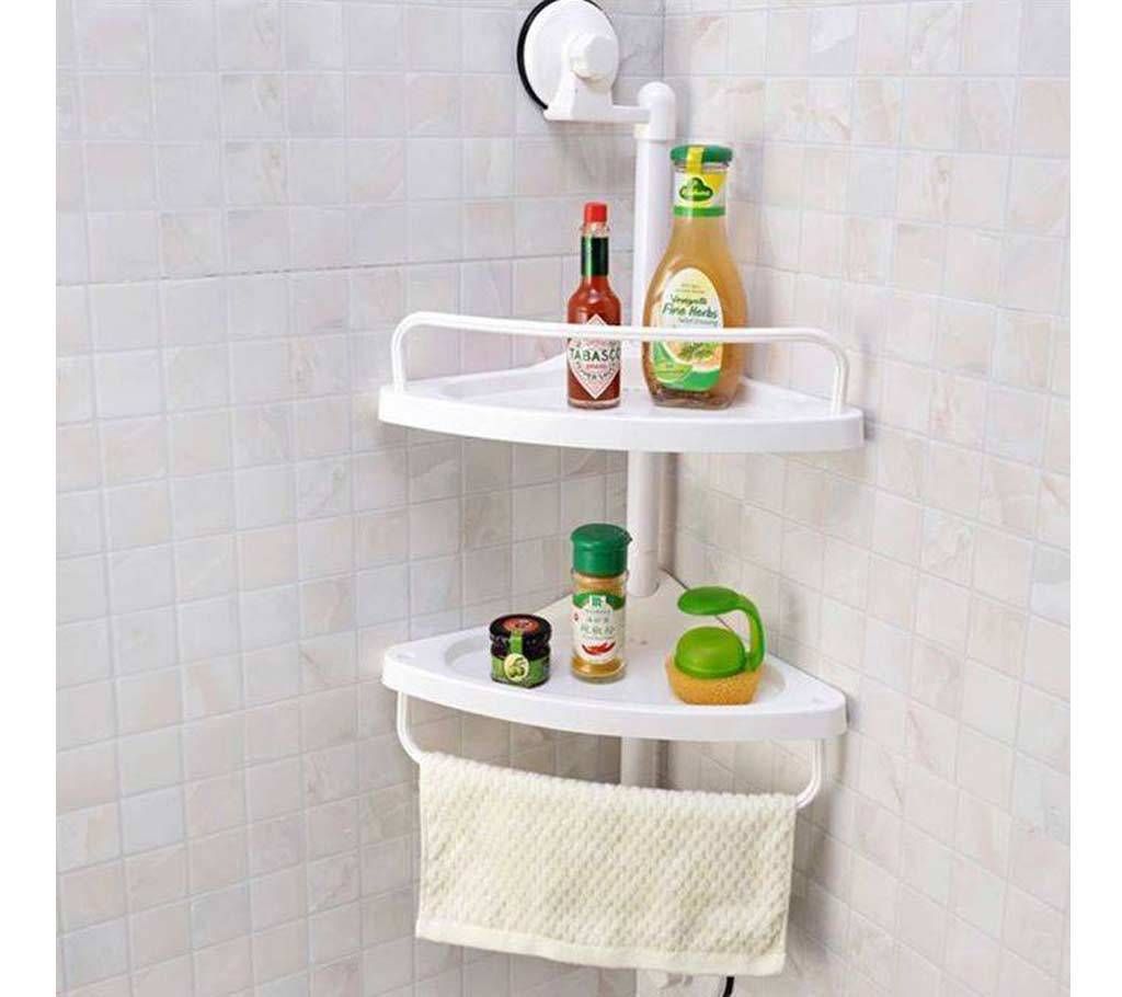2 layers bathroom corner shelves 