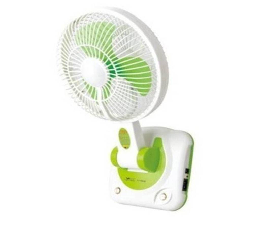 Foldable rechargeable fan and LED light