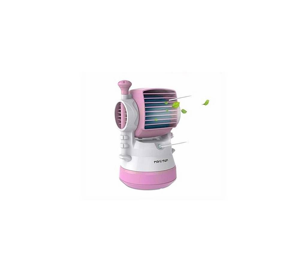 USB Mini Fan Air Cooler - White and Pink