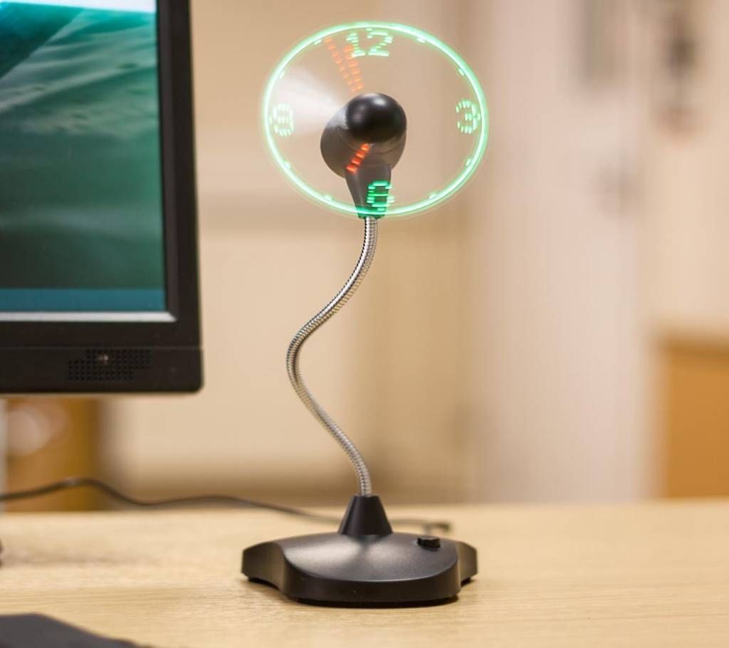 USB Fan Light LED Clock