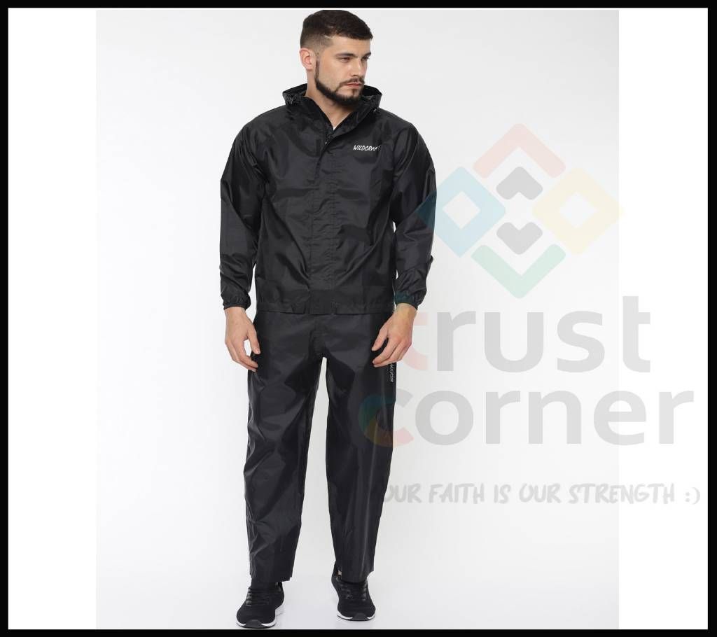 Happylon Rain coat for men  (Black) 