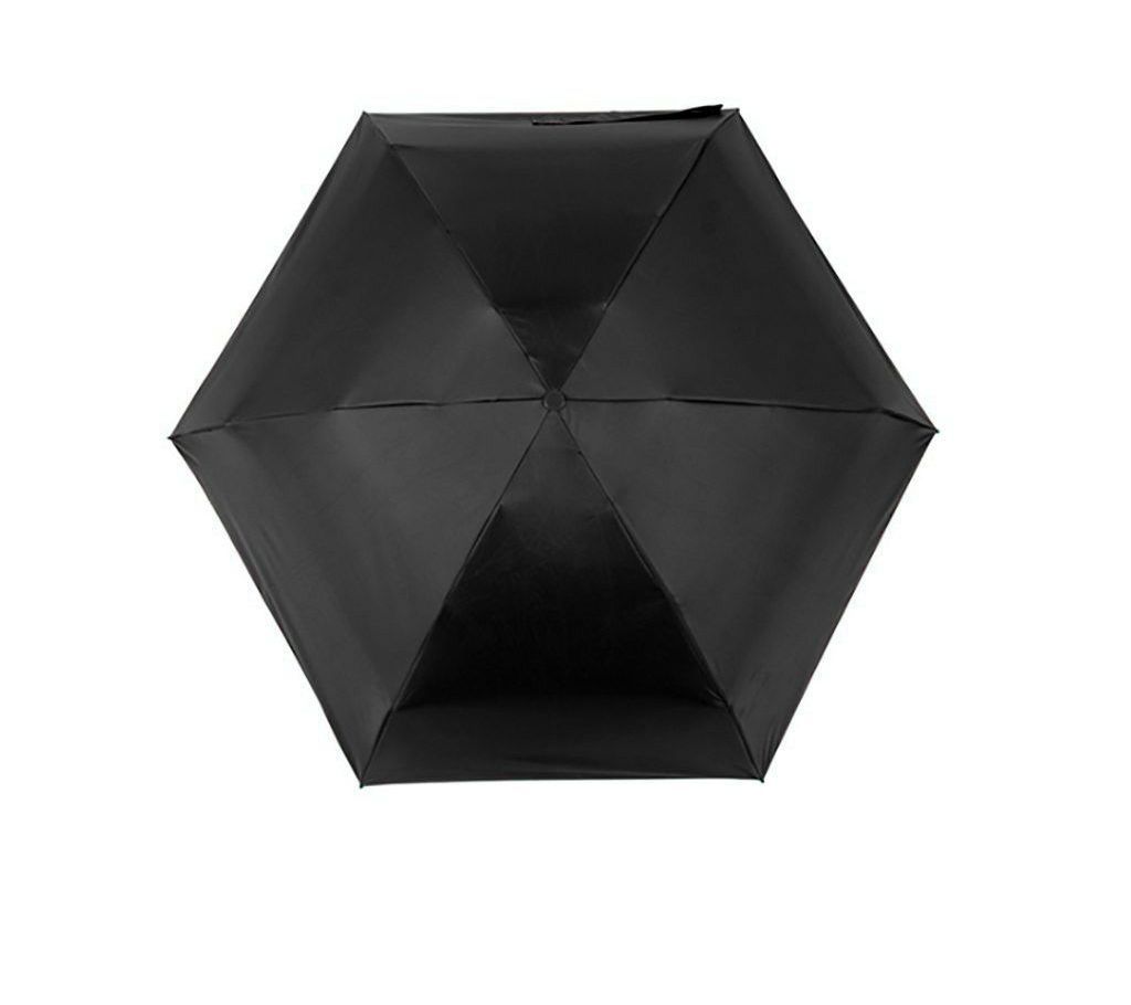 Mini Pocket Capsule Umbrella Waterproof UV Rain Umbrella-Black