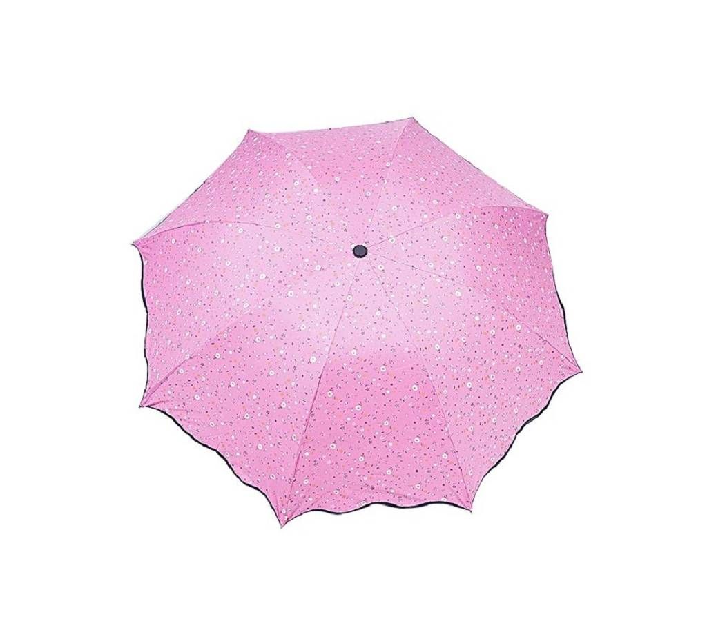 Pink Printed Polyester Umbrella