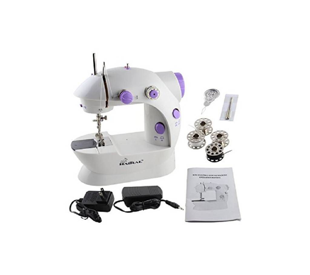Portable Mini Sewing Machine With Foot Pedal and Adapter - White
