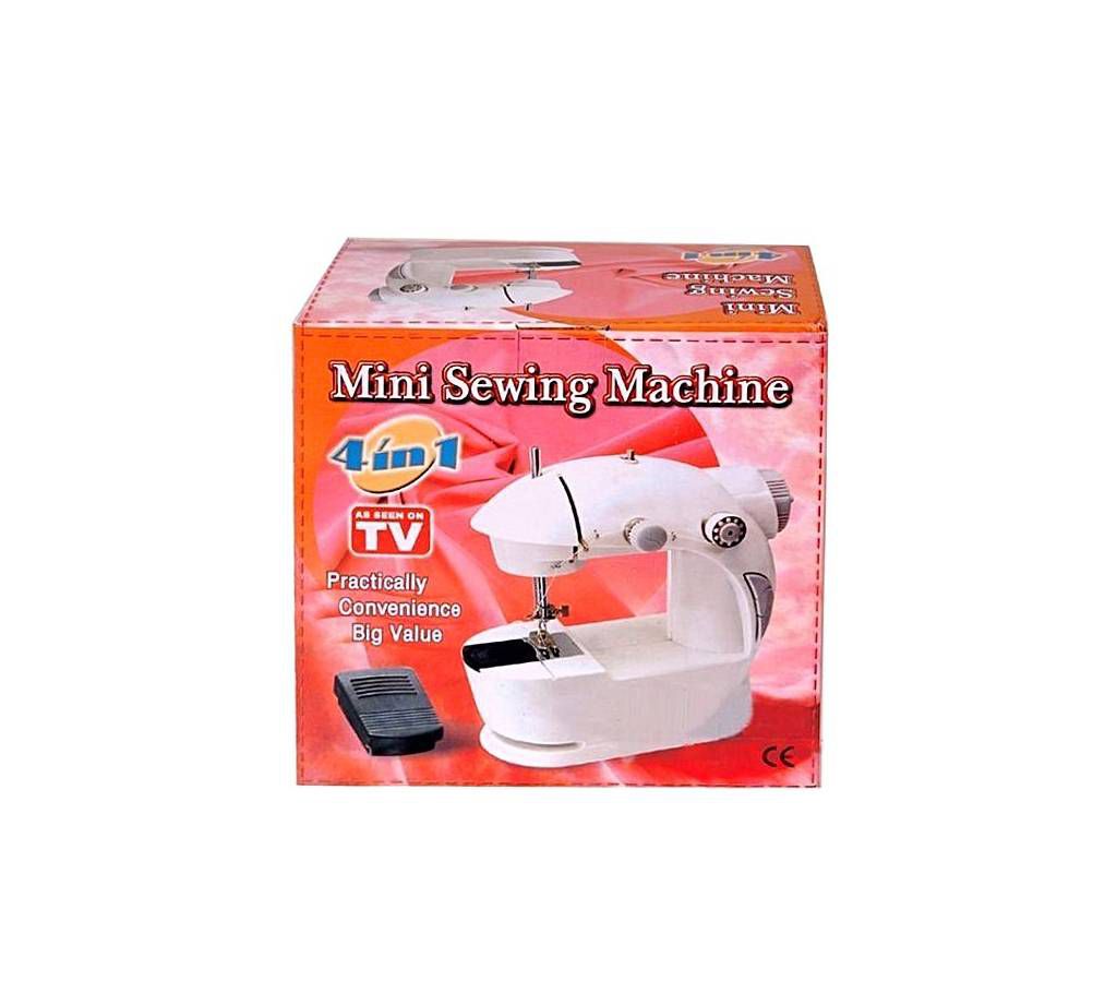 Portable Mini Sewing Machine With Foot Pedal and Adapter - White
