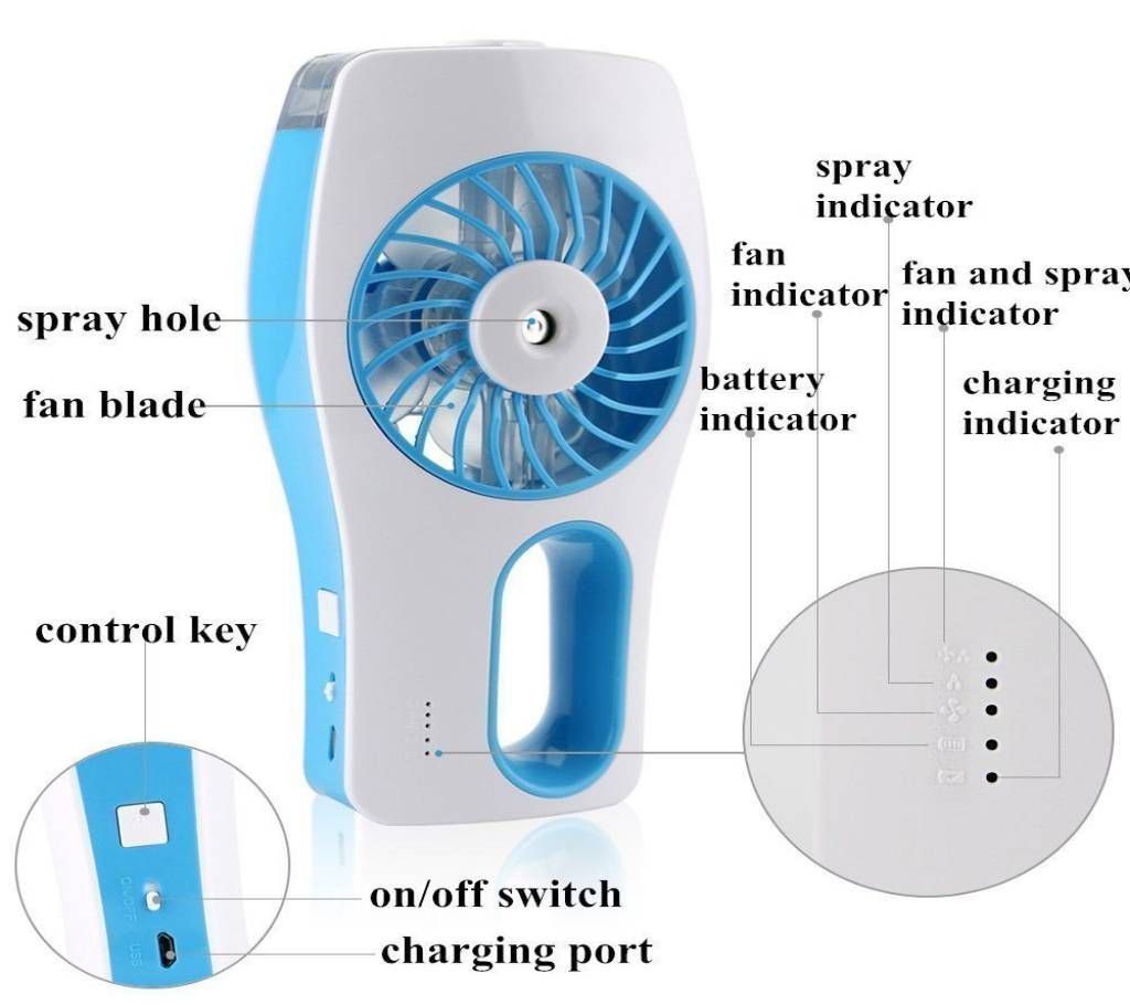 Mini Fan Water Spray Cooler