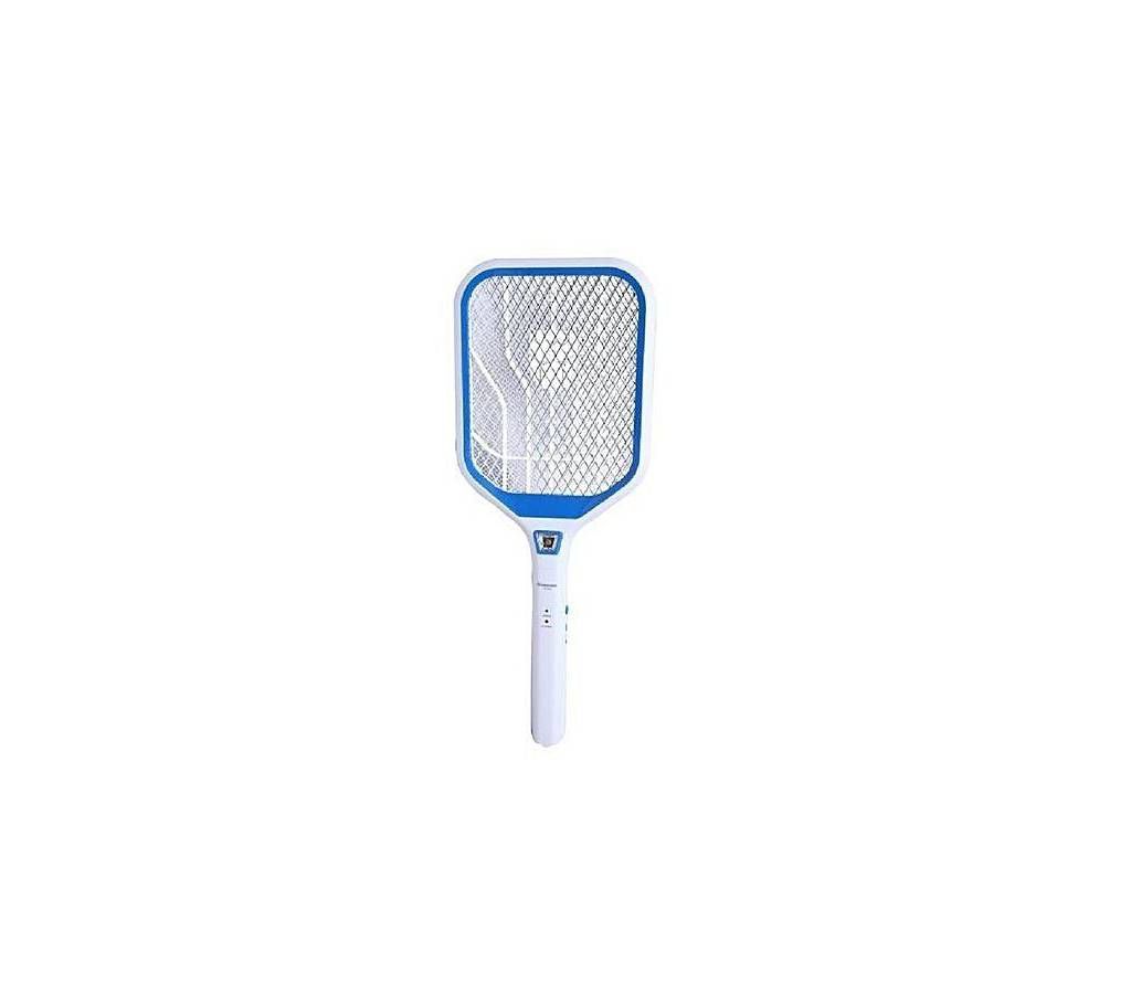 Mosquito Killer Racket with Charging Cable and Emergency LED Light - White and Blue