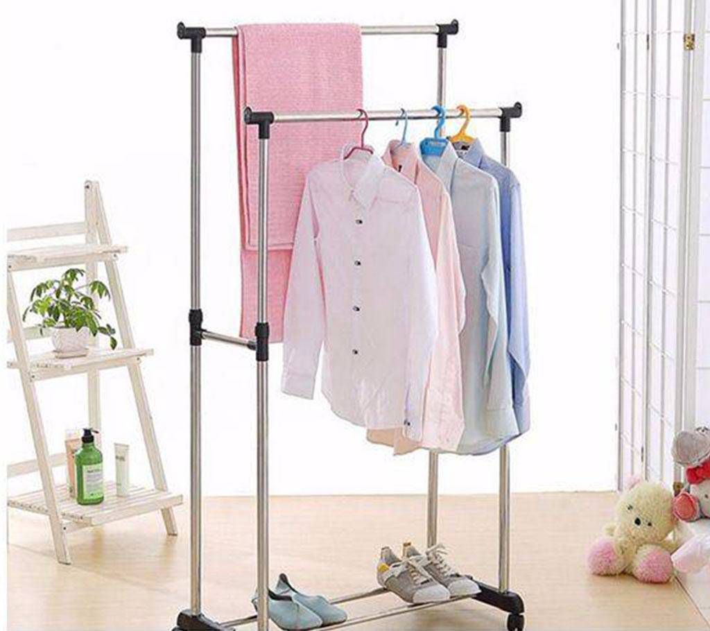 2 IN 1 folding cloth and shoe rack
