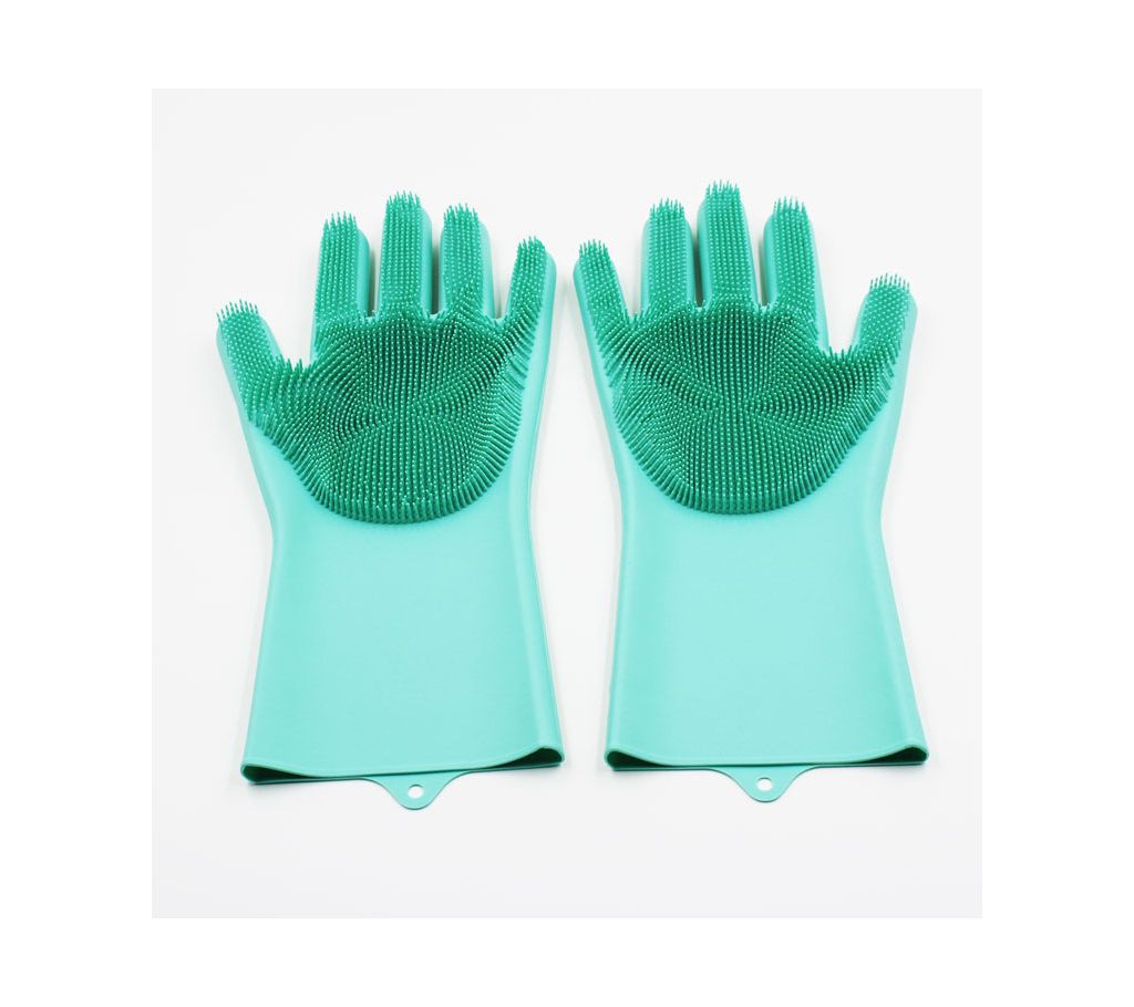 Silicone Dishwashing Brush Gloves-2 Pcs