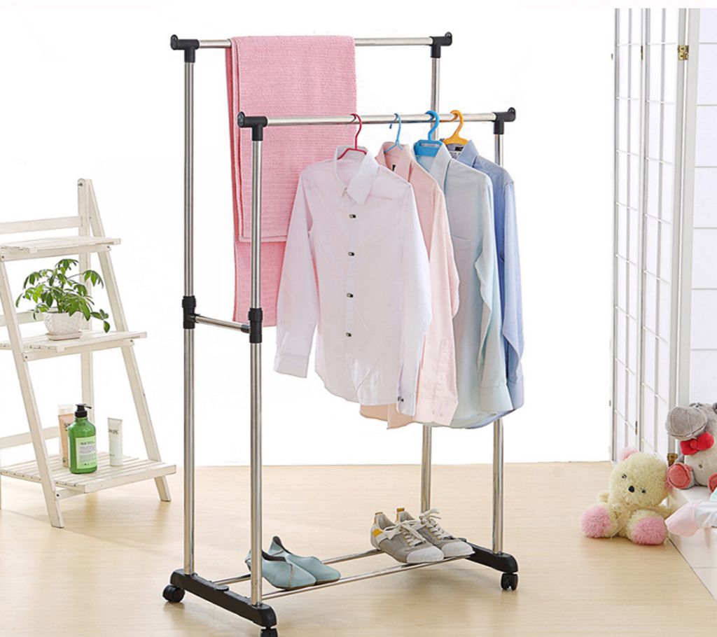 Double Adjustable Clothes Rack