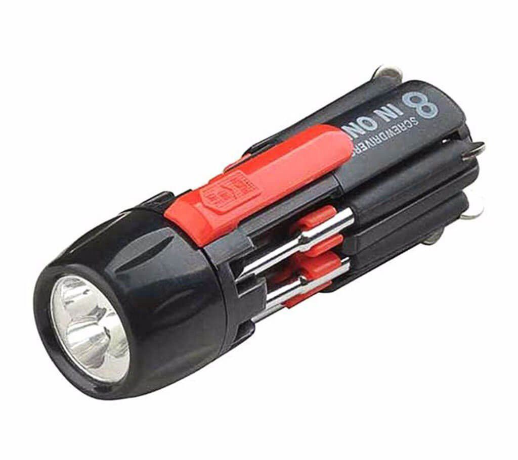 8 in 1 Screwdriver Set with Torch Light