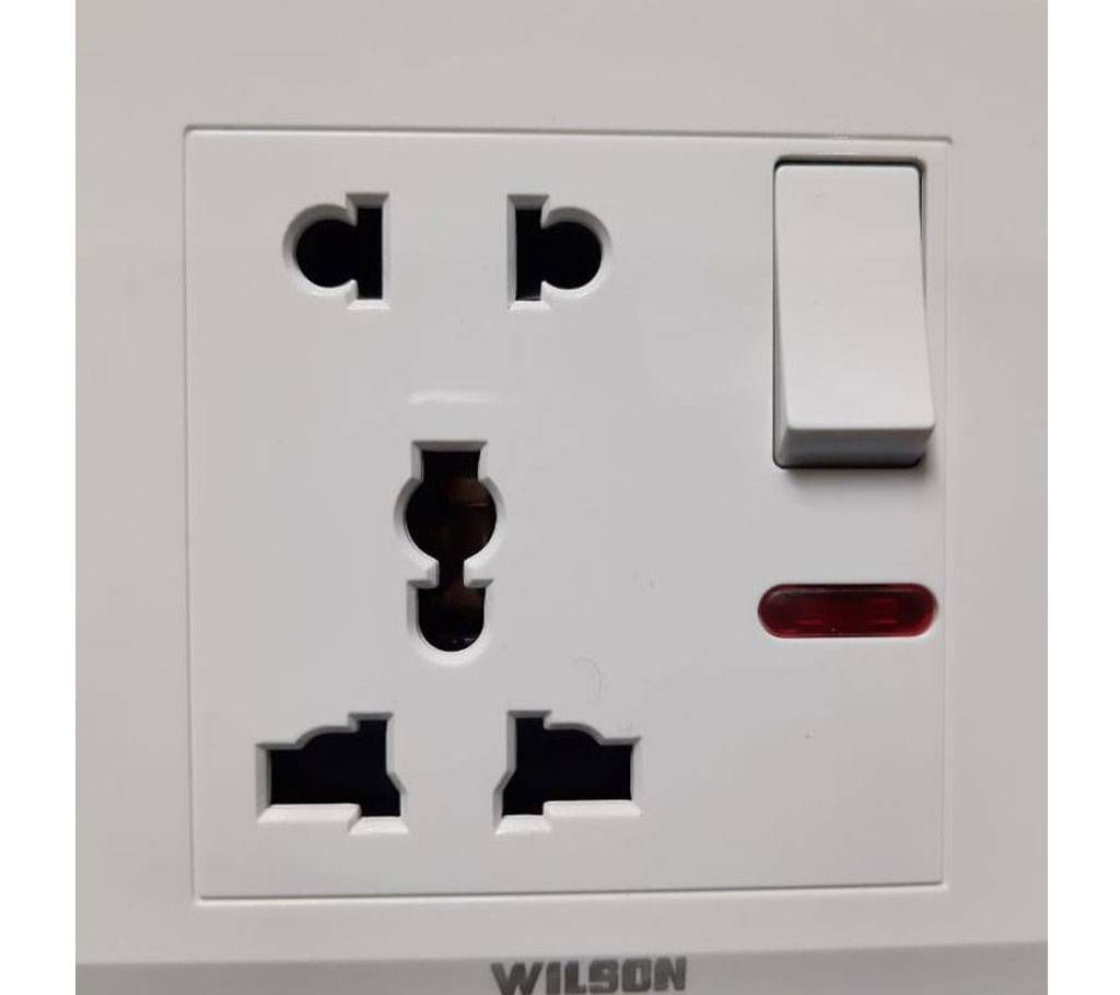 15A ROUND PIN SWITCHED SOCKET WITH NEON