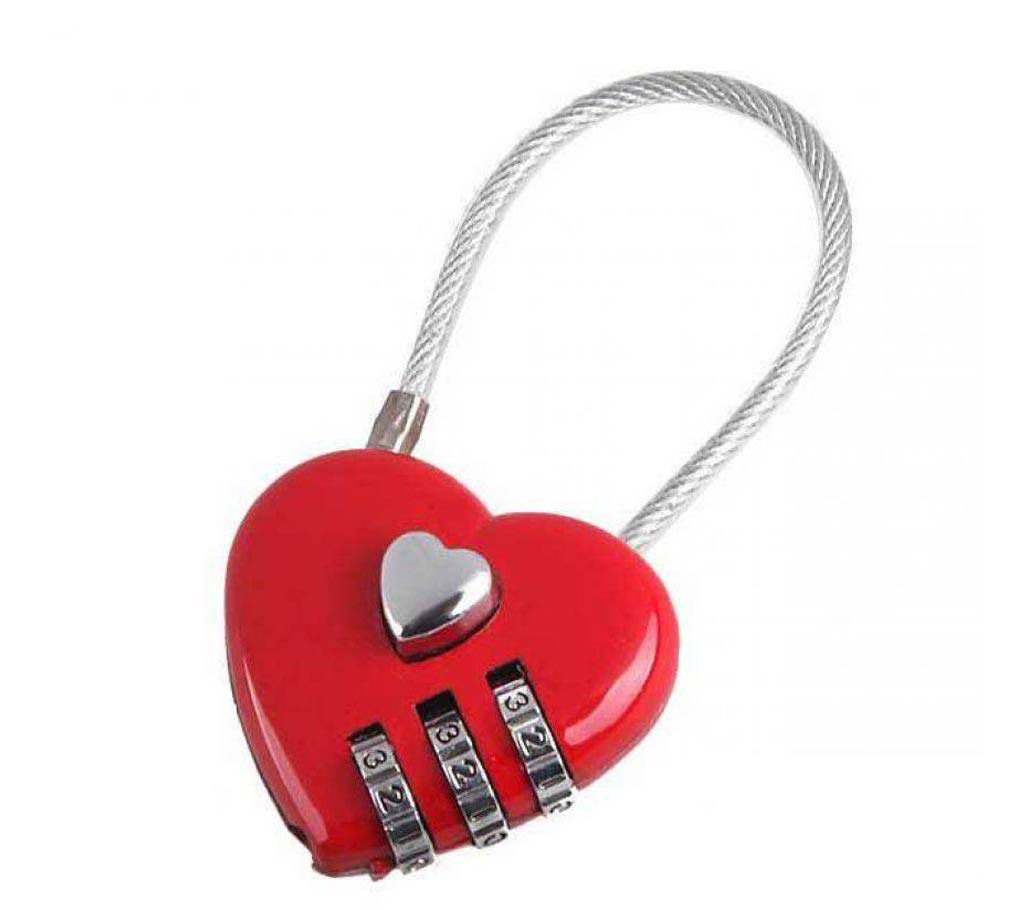Heart Design Metal Combination Padlock