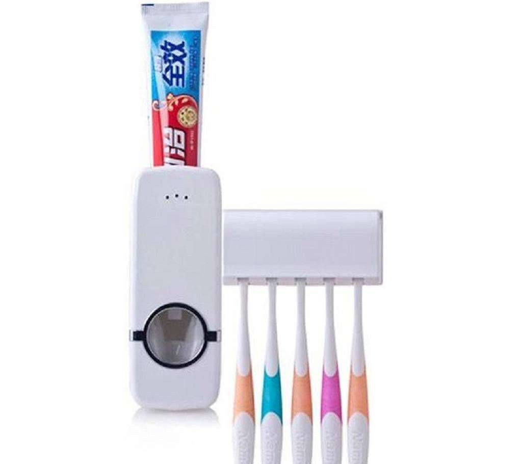 Toothbrush Holder with toothpaste dispenser