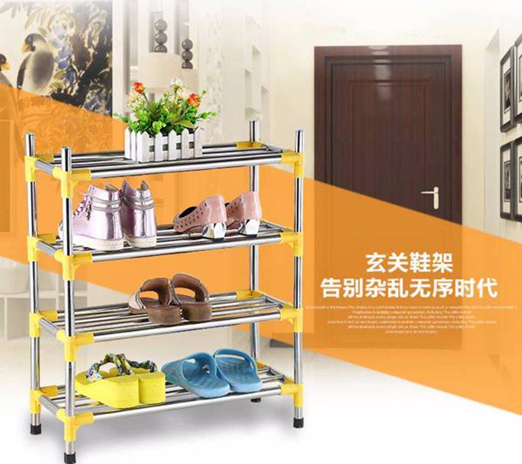 4 layers stainless steel shoe rack